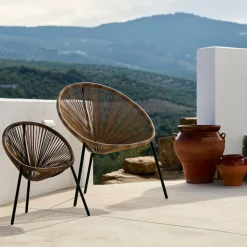 Fauteuils De Jardin^CASA ACAPULCO Chaise Lounge Noir, Naturel