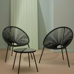 Salon De Jardin^CASA ACAPULCO Salon De Jardin Noir