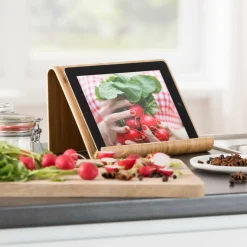 Aide Cuisine^CASA BAMBUS Support Tablette Et Livre Naturel
