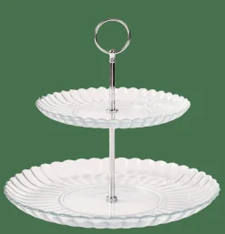 Plats À Servir^CASA DAHLITA Plat à Servir Avec 2 Niveaux Transparent