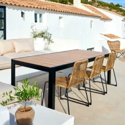 Tables De Jardin^CASA ETHAN Table Extensible Noir, Naturel