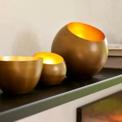 Porte-Bougies^CASA GIMINI Support Bougie Chauffe-plat Cuivre