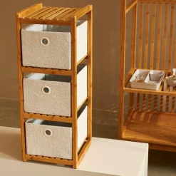 Étagères^CASA HELGE Étagère 3 Tiroirs Naturel