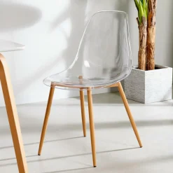 Chaises De Salle À Manger^CASA ICE Chaise Salle à Manger Transparent, Naturel