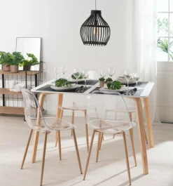 Chaises De Salle À Manger^CASA ICE Chaise Salle à Manger Transparent, Naturel