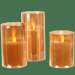 Bougies Led^CASA ION Bougies LED Set De 3 Ambre