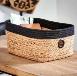 Paniers Tiroirs^CASA NATUREL Panier Tiroir Noir, Naturel