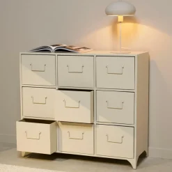 Commodes^CASA PHARMA Meuble De Pharmacie 9 Tiroirs Sable