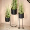 Supports Pour Plantes^CASA PLUTO Pot De Fleurs Noir