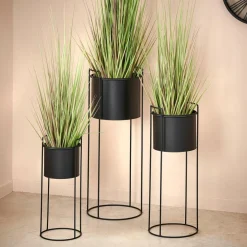 Supports Pour Plantes^CASA PLUTO Pot De Fleurs Noir