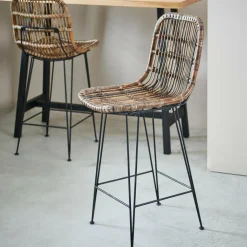 Chaises De Bar^CASA SUMATRA Tabouret De Bar Noir, Naturel