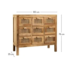 Commodes^CASA TECK Meuble De Pharmacie Naturel
