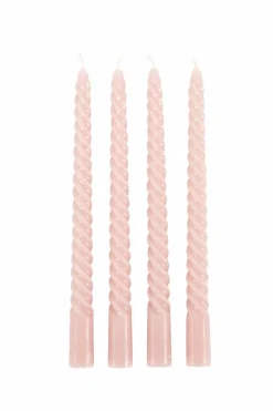 Bougies^CASA TWIST Bougies Torsadées Set De 4 Rouge